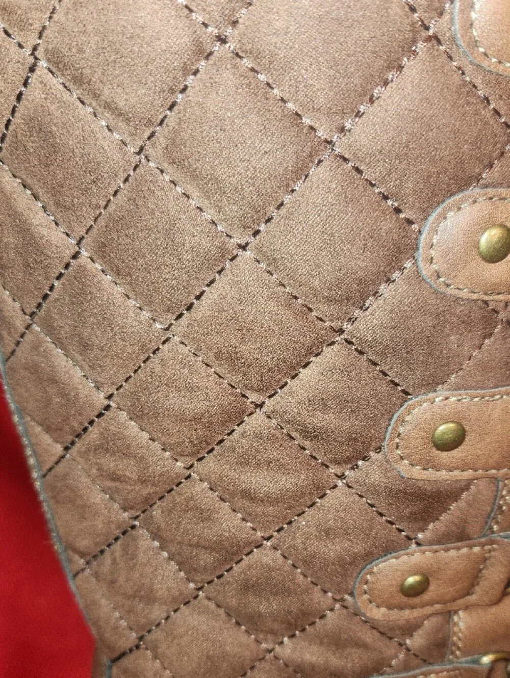 JustFab Brown Lace-Up Fur-Trim Winter Boots
